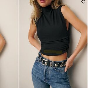 Reformation  Lindy Ruched Knit Top